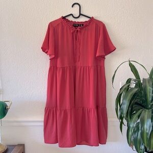 Romantic Pink Ruffle Dress - S